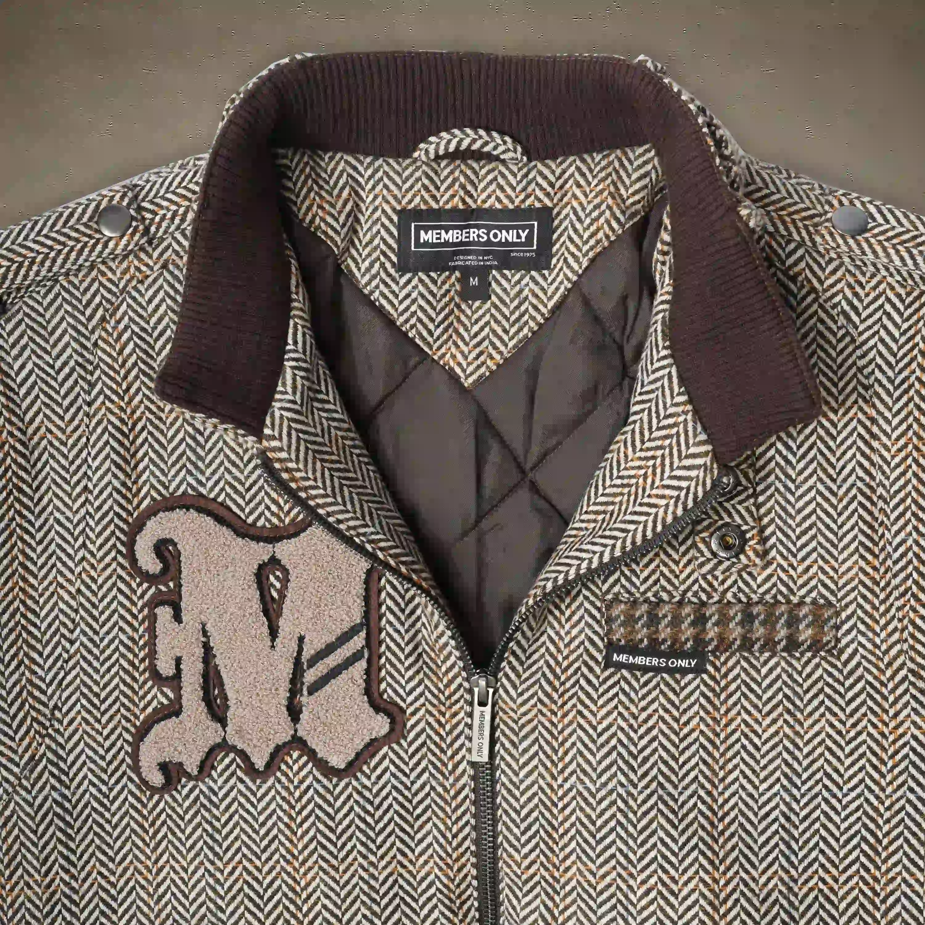 Women's Oversized Tweed Varsity Jacket - Image 8